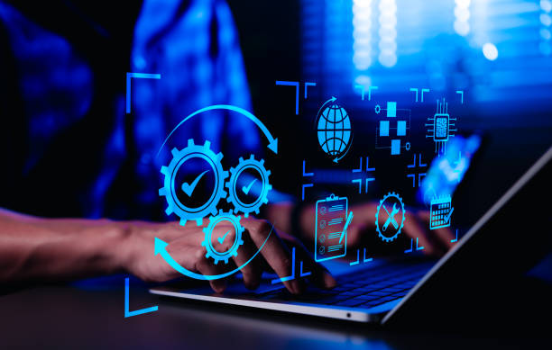 s5 Automation concept. Business Process Automation and Optimization. Professional working with digital automation, workflow optimization, and efficiency enhancement, modern business technology solutions,