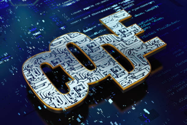 Code Sign Made of Circuit Board. 3D Render Code Sign Made of Circuit Board. 3D Render